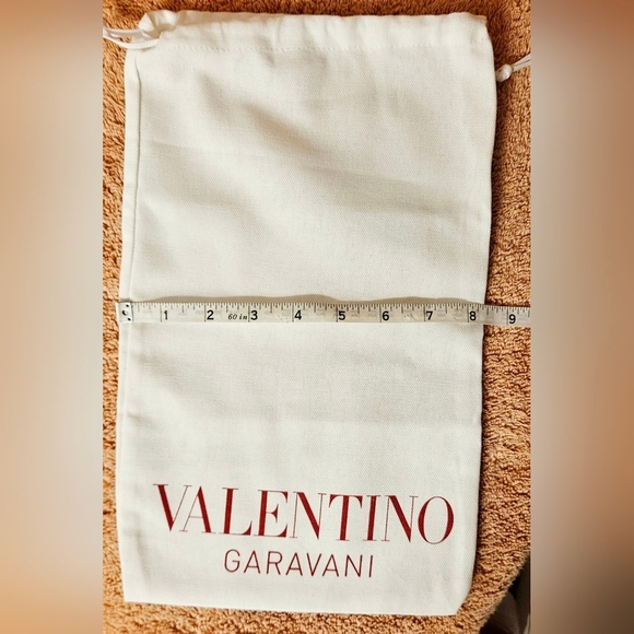 Valentino Garavani White Red Drawstring Dust Bag Cover Pouch Travel Storage Shoe - Picture 5 of 5